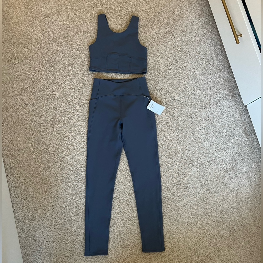 Zella Kids Charcoal Leggings and Top Set